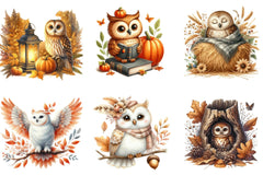 Autumn Owl Clipart Bundle - CraftNest - Digital Crafting and Art