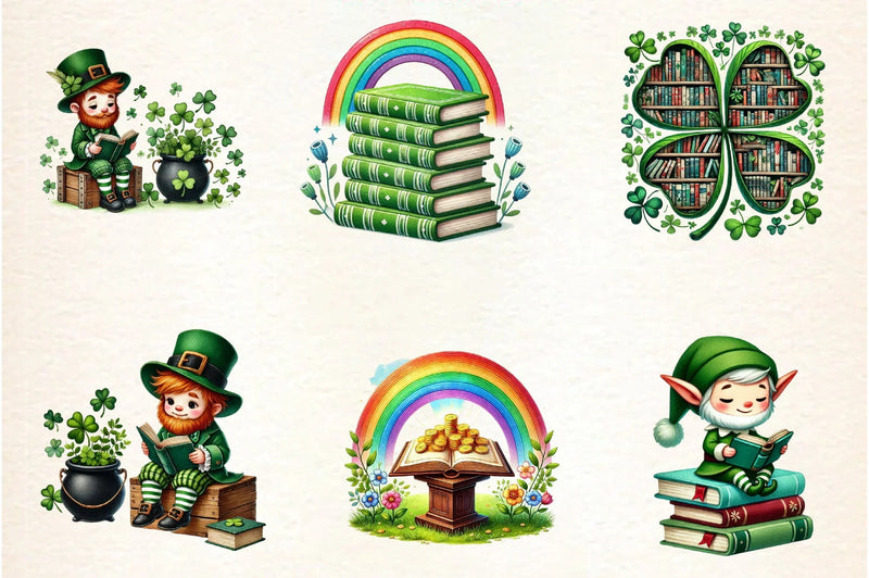 St. Patrick's Day Reading Clipart Bundle - CraftNest - Digital Crafting and Art