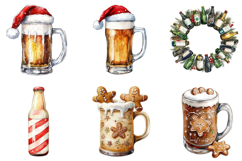 Christmas Beer Clipart Bundle - CraftNest - Digital Crafting and Art