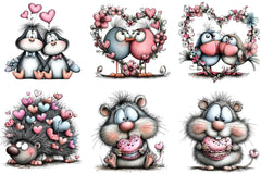 Whimsical Valentine Animals Clipart Bundle - CraftNest - Digital Crafting and Art