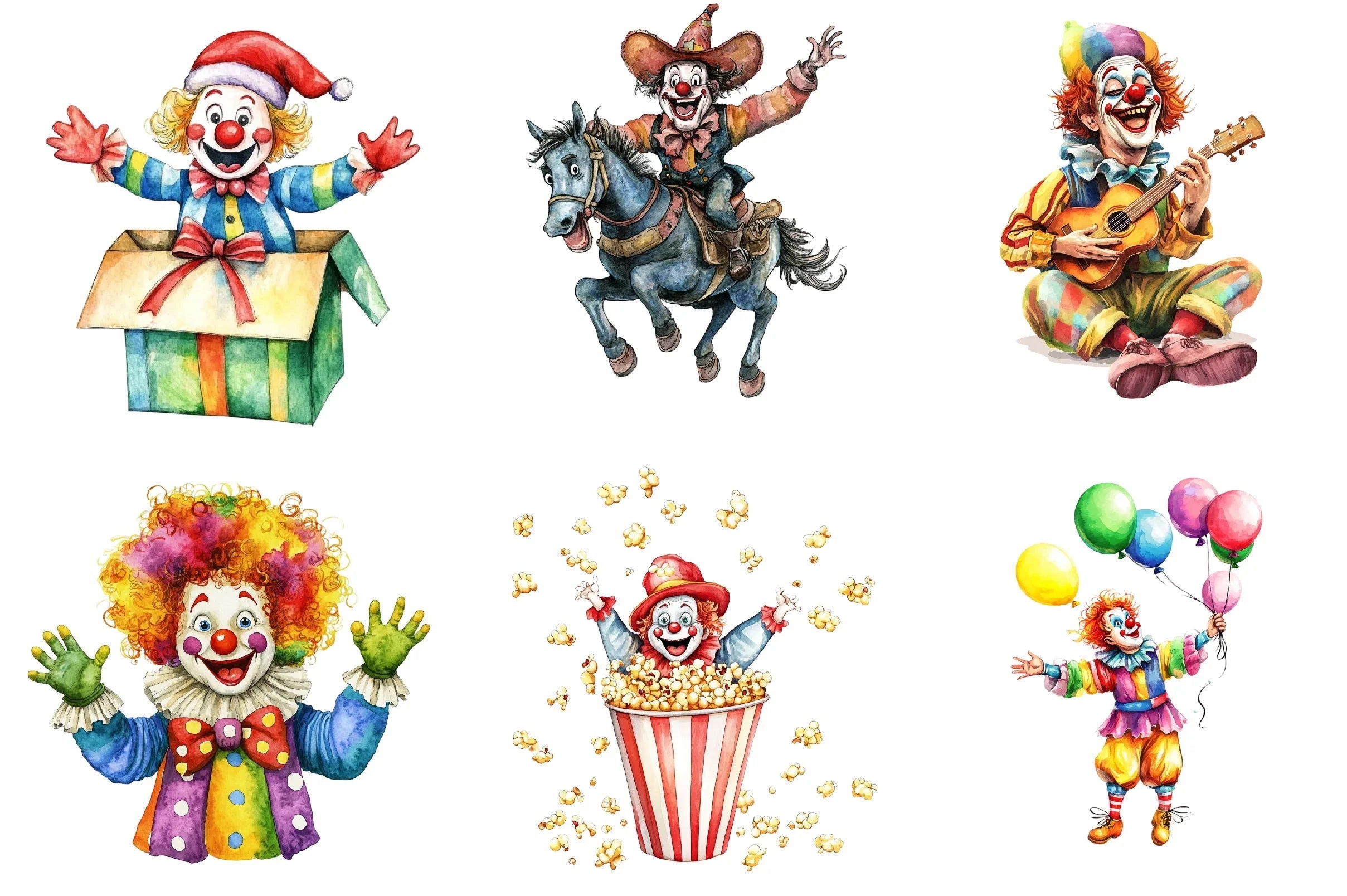 Funny Clowns Clipart Bundle - CraftNest - Digital Crafting and Art