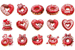 Valentine Donut Clipart Bundle - CraftNest - Digital Crafting and Art