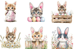 Easter Bunny Cat Peeking Sublimation Clipart Bundle - CraftNest - Digital Crafting and Art