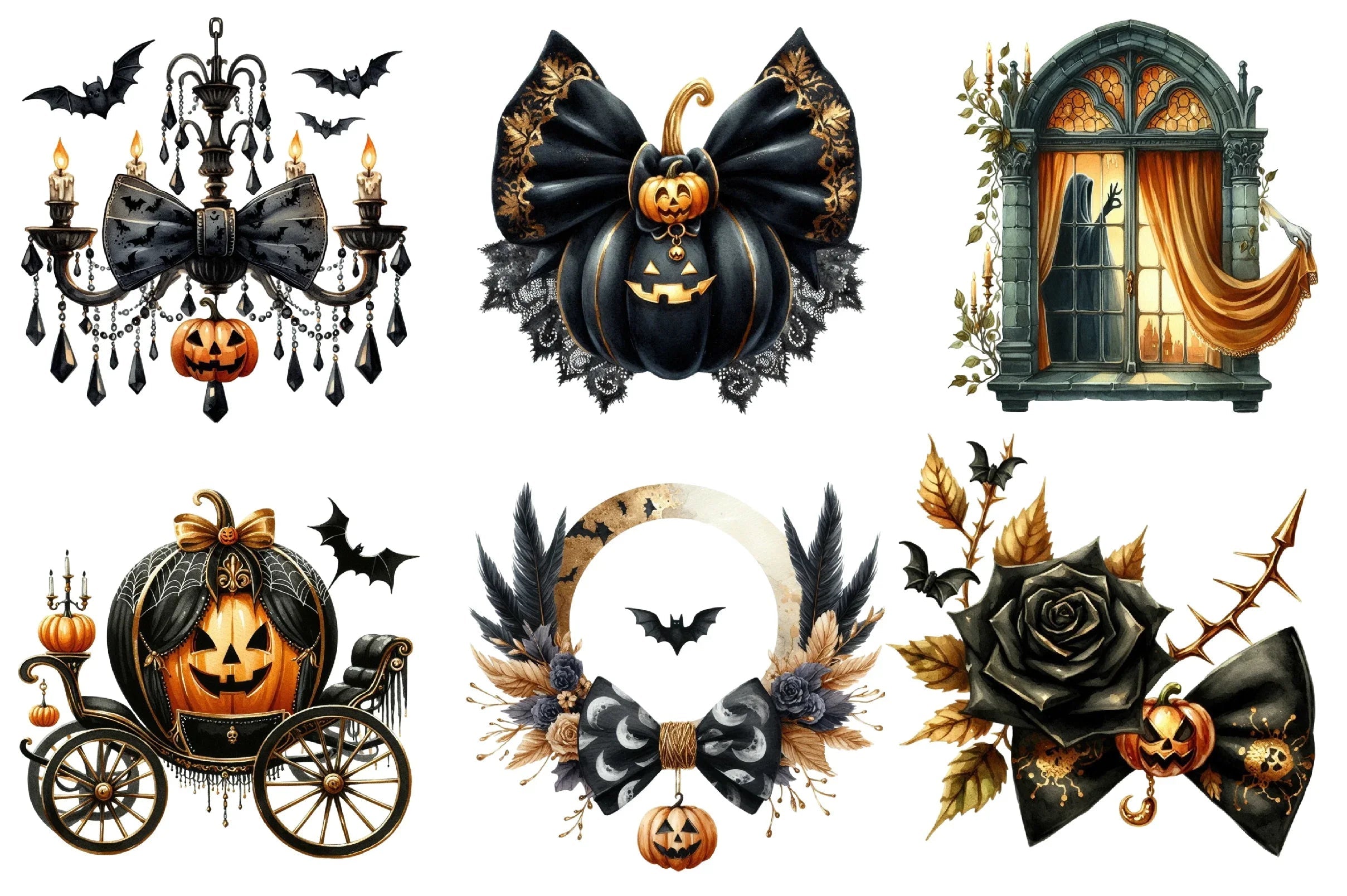 Elegant Halloween Clipart Bundle - CraftNest - Digital Crafting and Art