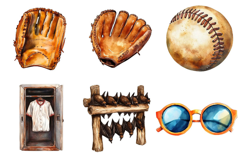 Vintage Softball Clipart Bundle - CraftNest - Digital Crafting and Art