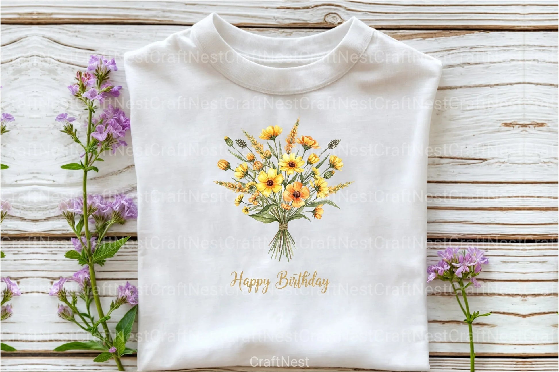 Wildflowers Brushstroke Clipart Bundle 2 - CraftNest - Digital Crafting and Art