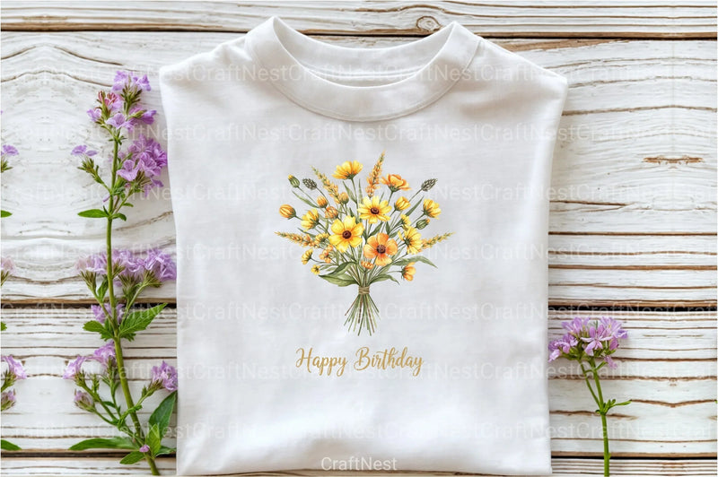 Wildflowers Brushstroke Clipart Bundle 2 - CraftNest - Digital Crafting and Art