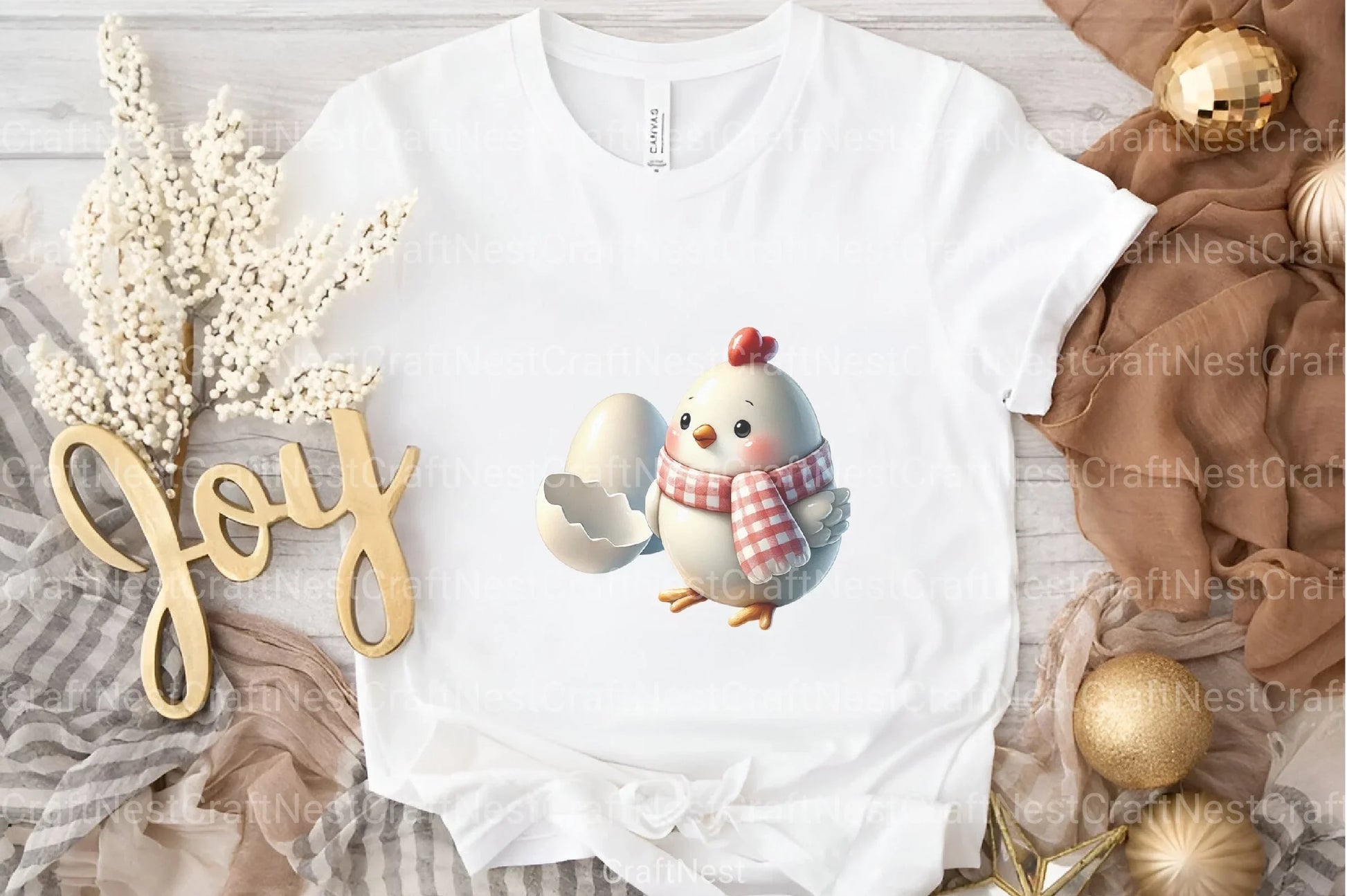 Easter Gingham Ceramic Clipart Bundle 4 - CraftNest - Digital Crafting and Art