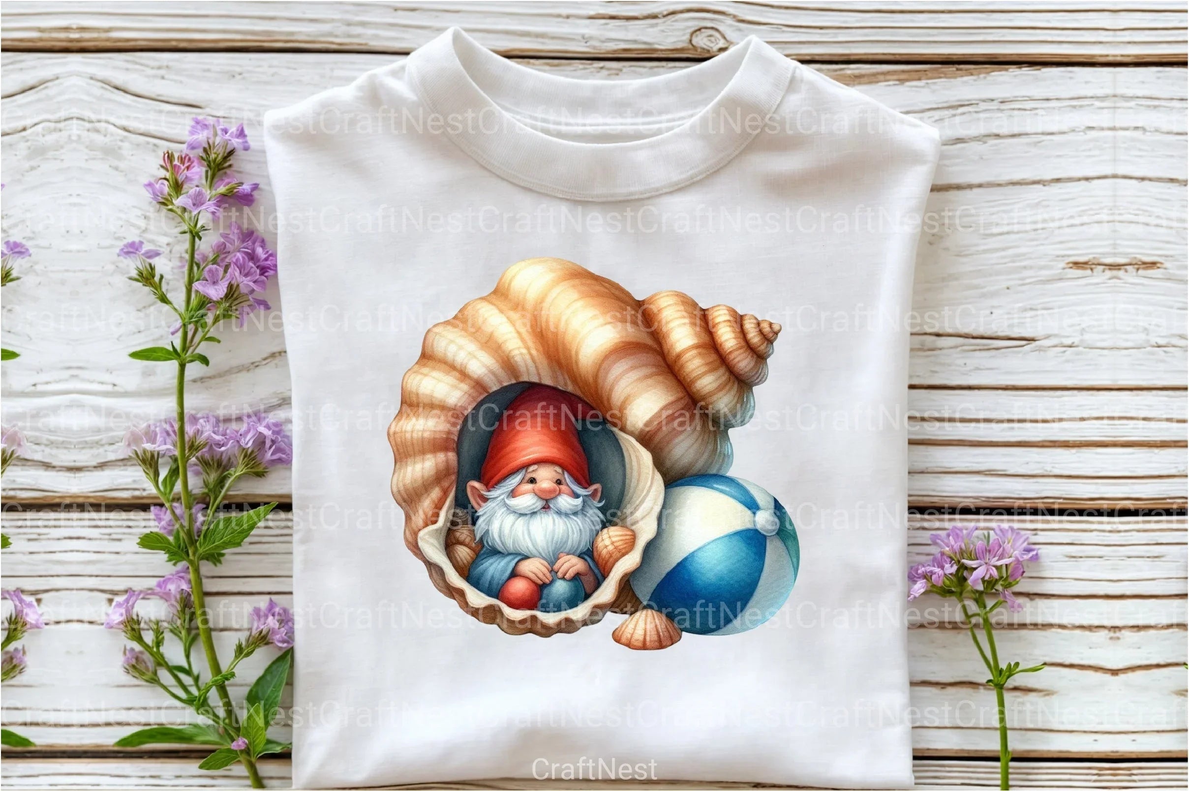 Seashell Gnome Clipart Bundle 44 - CraftNest - Digital Crafting and Art