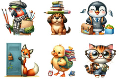 Funny Animal Back to School Clipart Bundle - CraftNest - Digital Crafting and Art