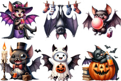Funny Halloween Bats Clipart Bundle - CraftNest - Digital Crafting and Art