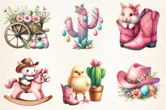 Pink Western Easter Clipart Bundle - CraftNest - Digital Crafting and Art
