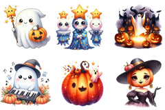 Pumpkin Pop Star Ghost Halloween Clipart Bundle - CraftNest - Digital Crafting and Art