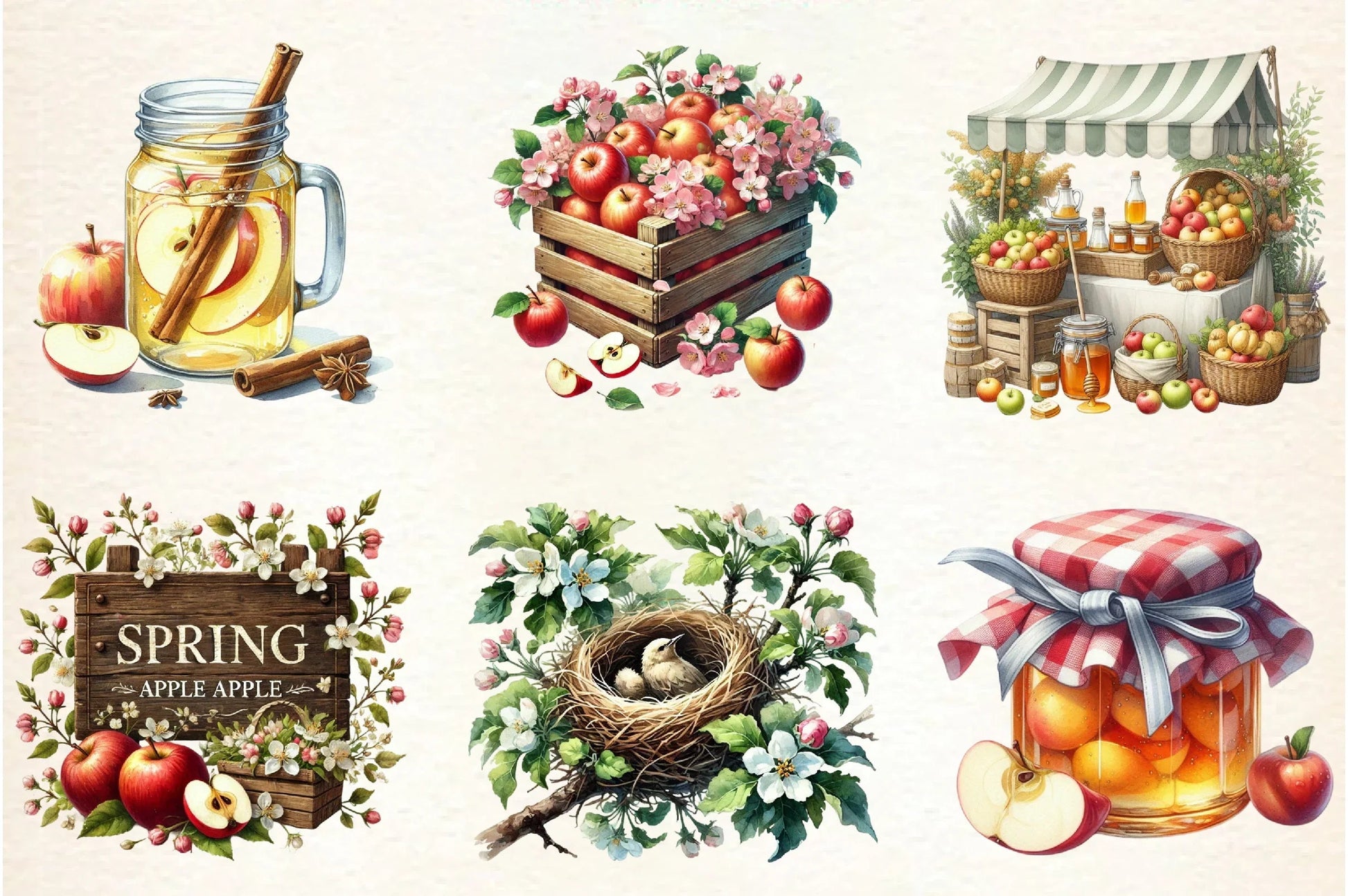 Spring Apple Harvest Clipart Bundle - CraftNest - Digital Crafting and Art