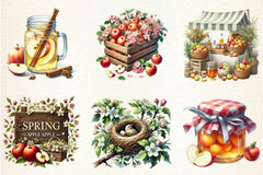 Spring Apple Harvest Clipart Bundle - CraftNest - Digital Crafting and Art