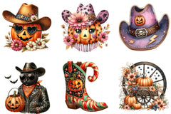 Western Halloween Retro Clipart Bundle - CraftNest - Digital Crafting and Art