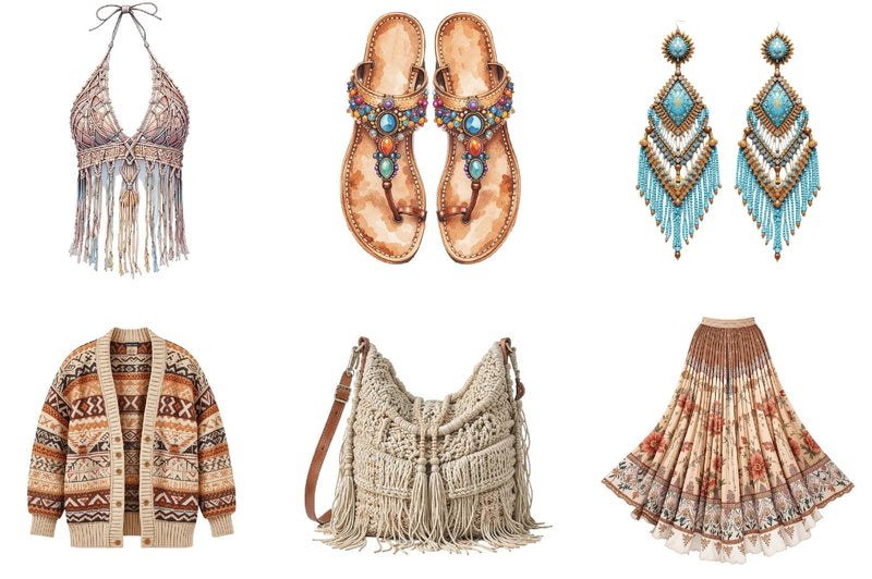 Boho Fashion Clipart Bundle - CraftNest - Digital Crafting and Art