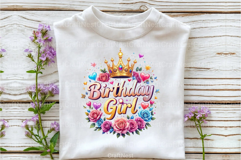 Birthday Girl Floral Clipart Bundle 22 - CraftNest - Digital Crafting and Art