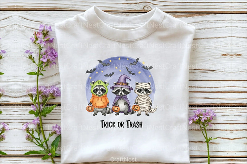 Halloween Raccoon Trick Or Treat Clipart Bundle - CraftNest - Digital Crafting and Art