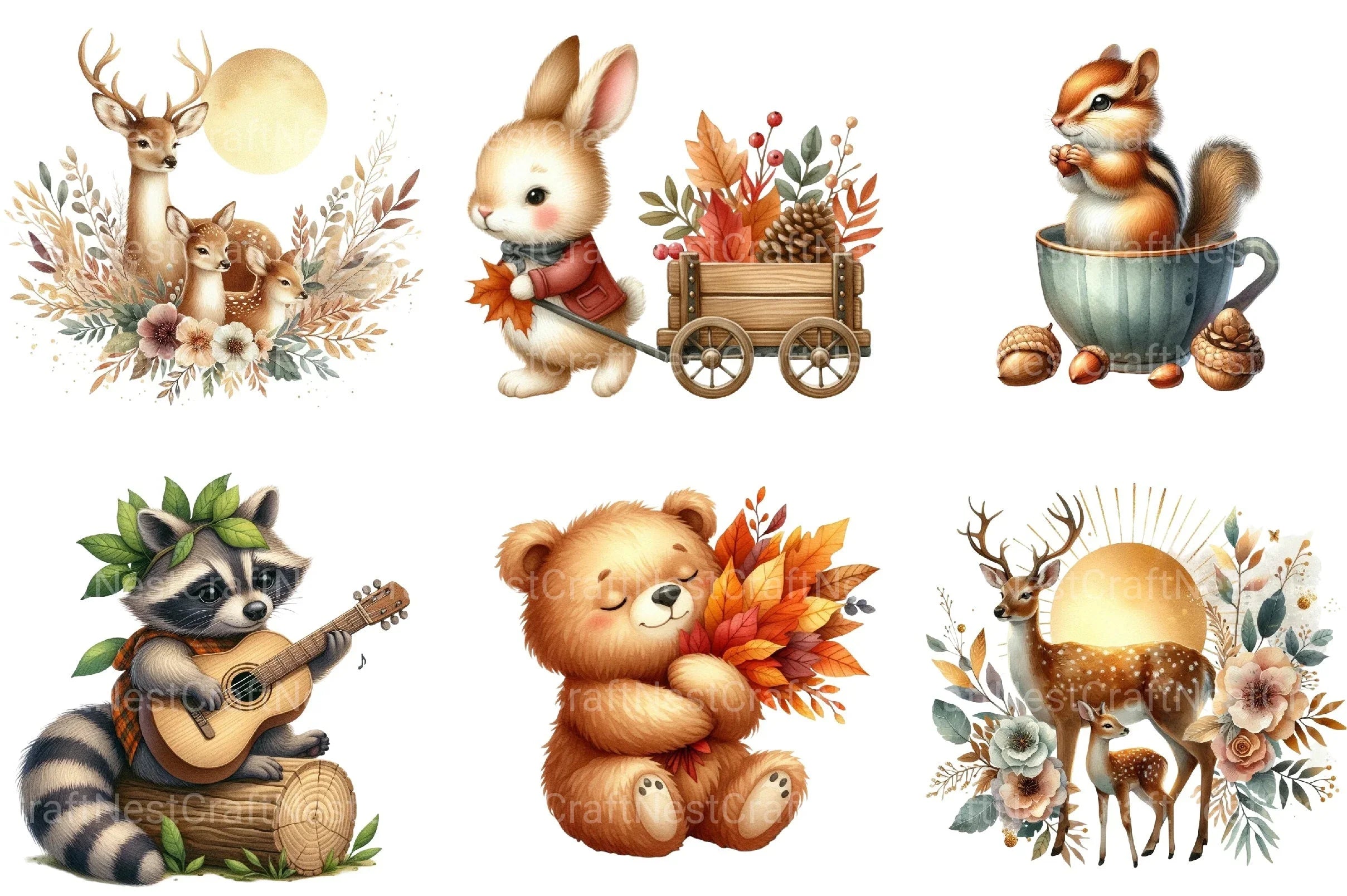 Autumn Forest Animal Clipart Bundle 99 - CraftNest - Digital Crafting and Art