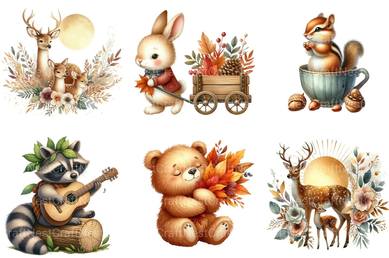 Autumn Forest Animal Clipart Bundle 99 - CraftNest - Digital Crafting and Art
