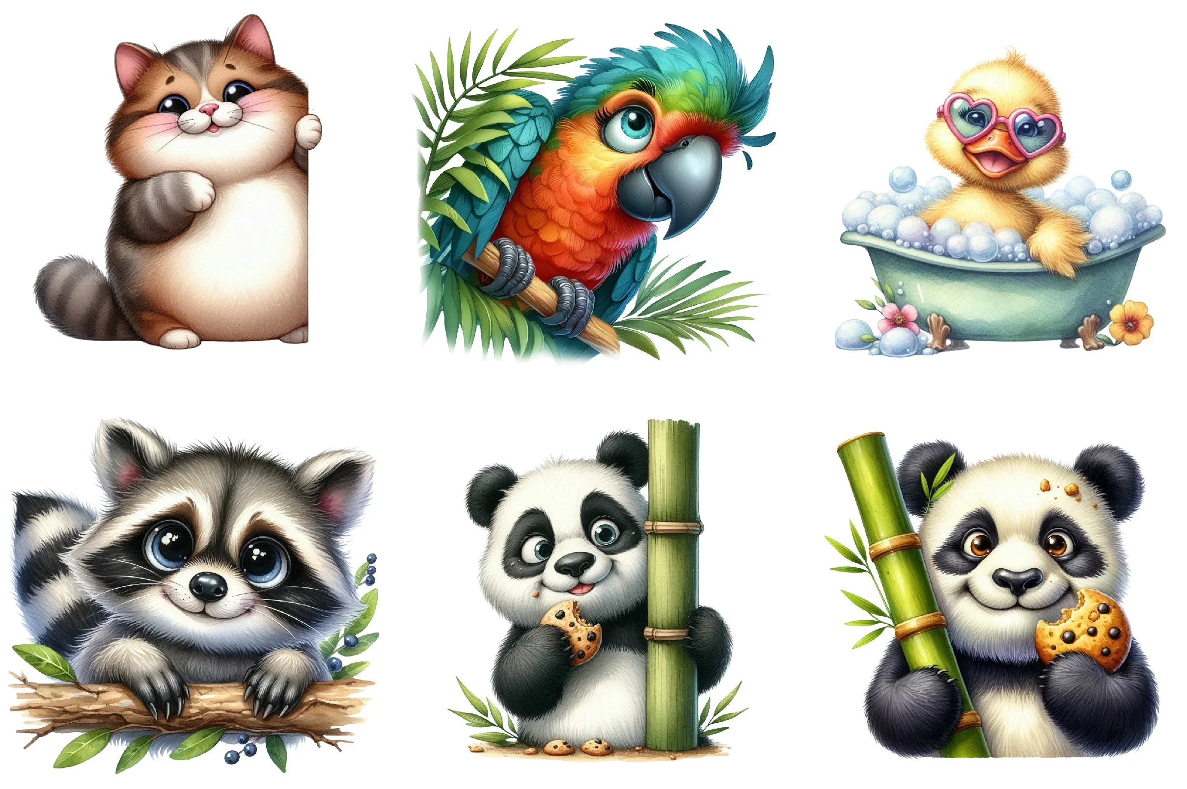 Funny Smiling Animal Peeking Clipart Bundle - CraftNest - Digital Crafting and Art