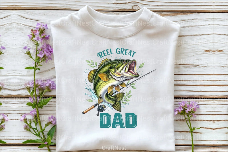 Retro Reel Great Dad Fishing Clipart Bundle - CraftNest - Digital Crafting and Art