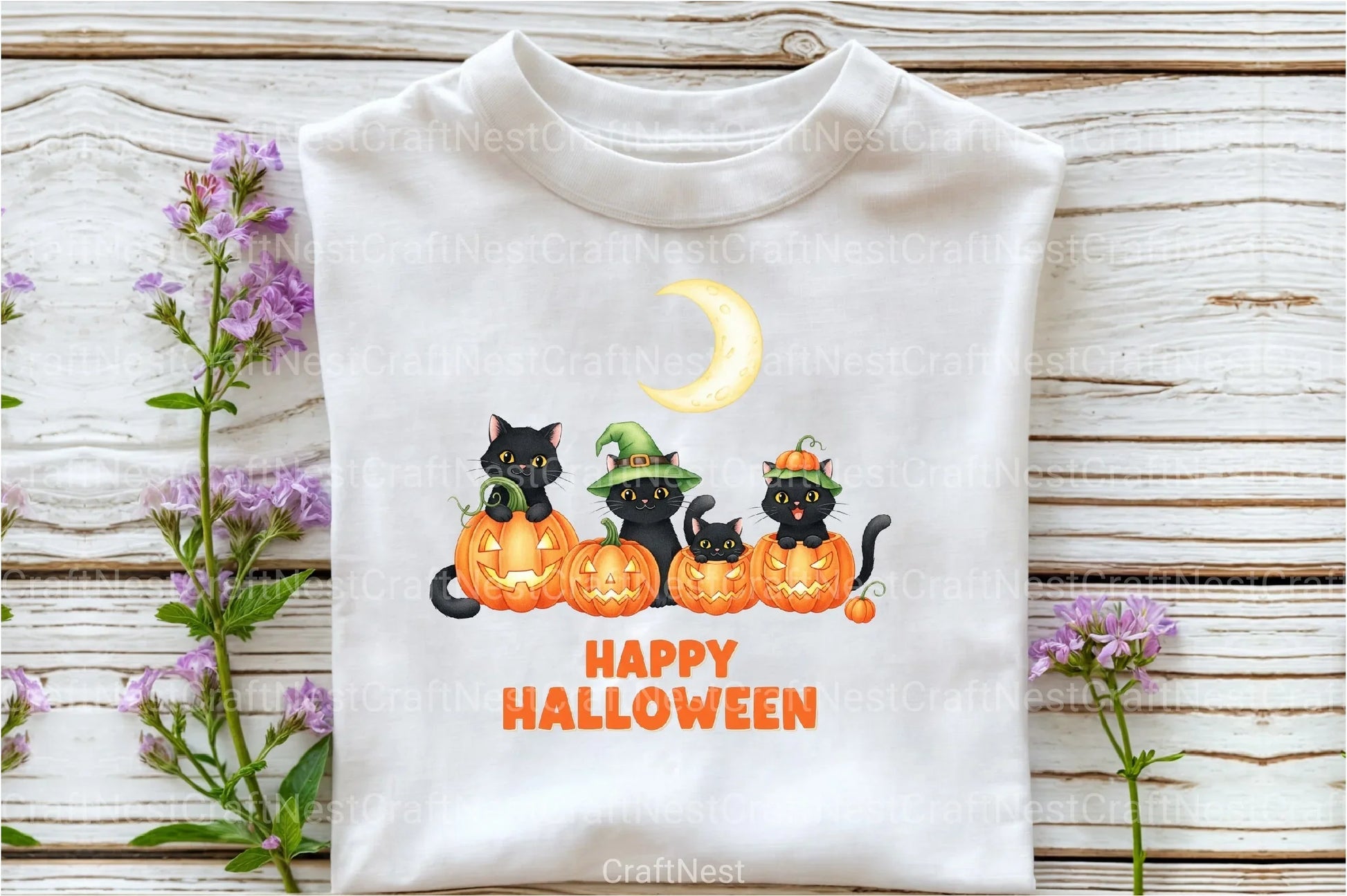 Happy Halloween Black Cat Clipart Bundle - CraftNest - Digital Crafting and Art