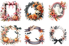 Coquette Fall Halloween Frame Clipart Bundle - CraftNest - Digital Crafting and Art