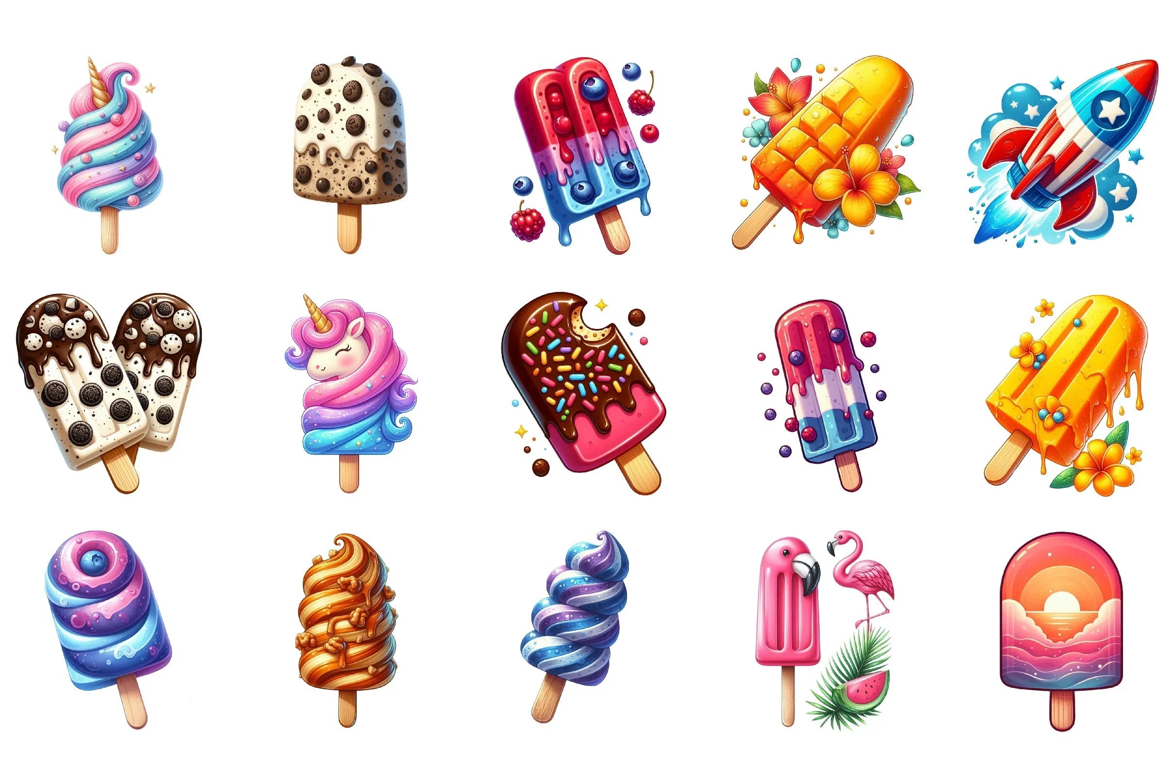 Popsicle Summer Clipart Bundle - CraftNest - Digital Crafting and Art