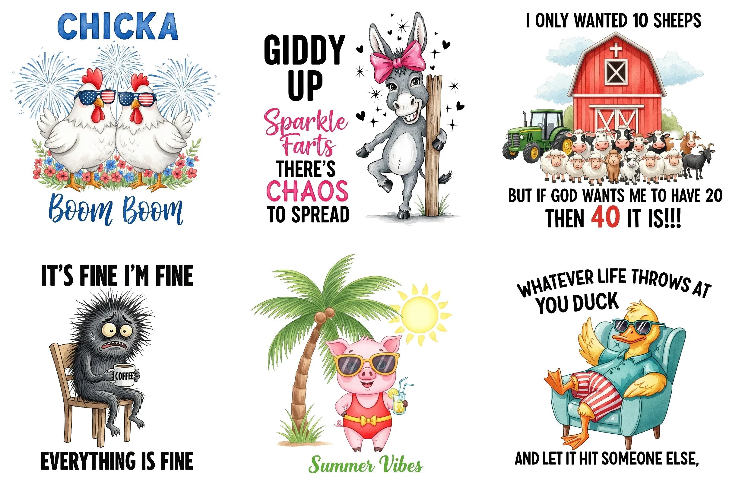 Funny Farm Animal Quotes Clipart Bundle - CraftNest - Digital Crafting and Art