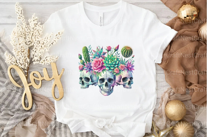 Floral Skull Clipart Bundle - CraftNest - Digital Crafting and Art