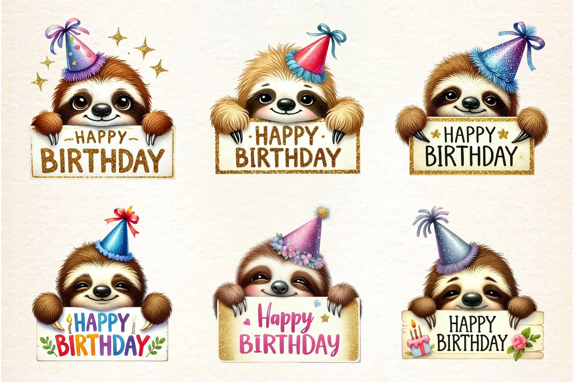 Peeking Birthday Animal Clipart Bundle - CraftNest - Digital Crafting and Art