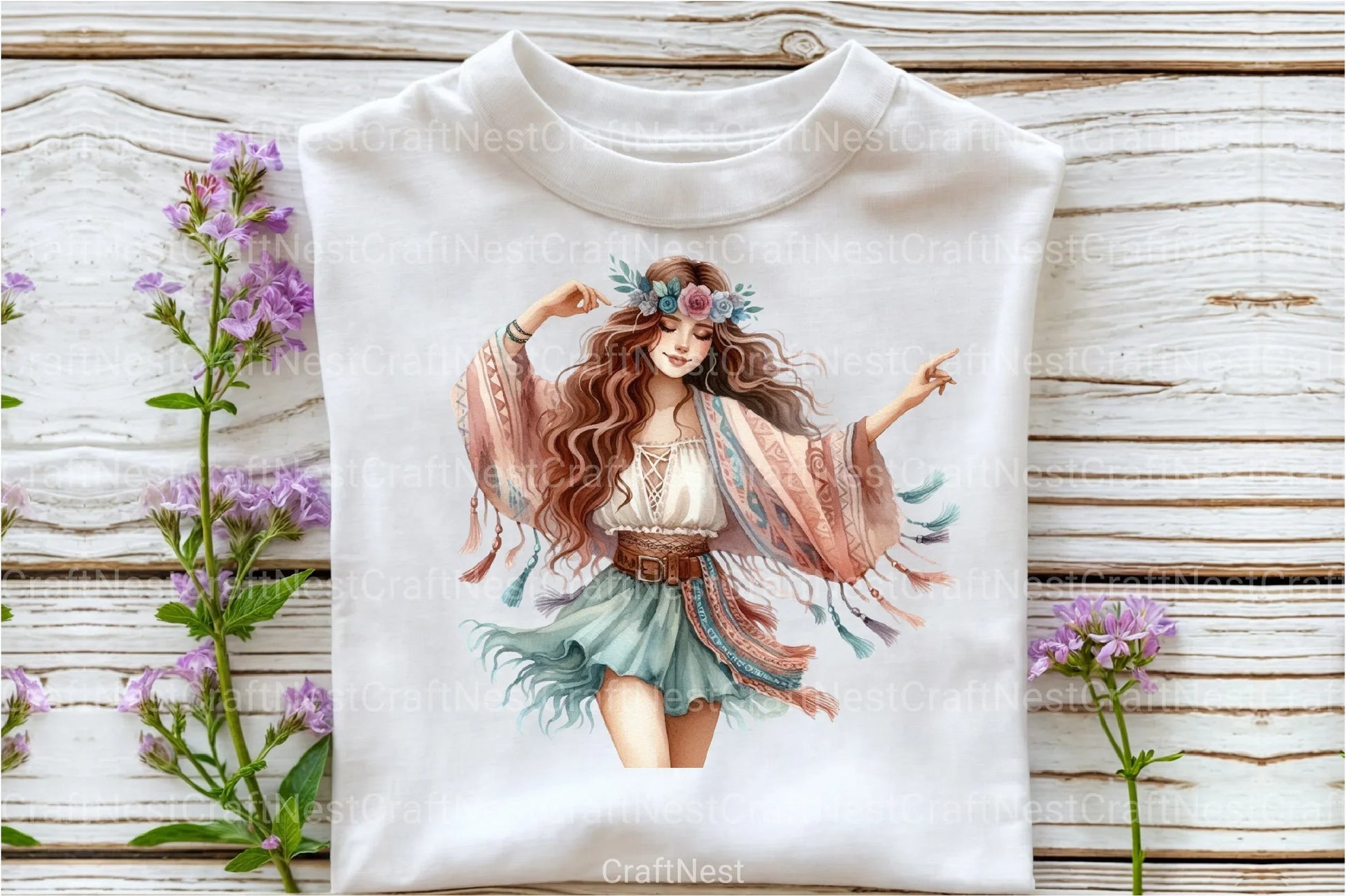 Tribal Boho Girl Clipart Bundle 21 - CraftNest - Digital Crafting and Art