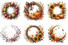 Autumn Wreath Clipart Bundle - CraftNest - Digital Crafting and Art