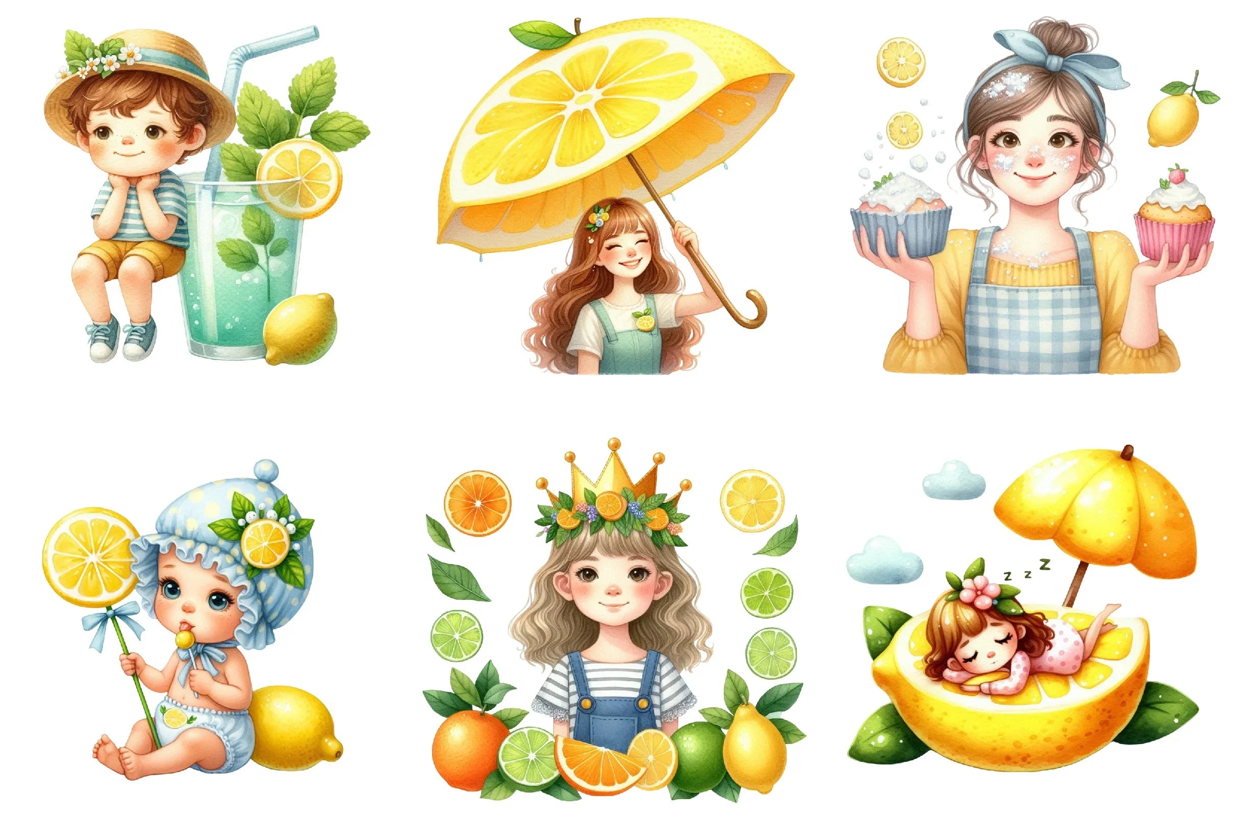 Lemon Kid Clipart Bundle - CraftNest - Digital Crafting and Art