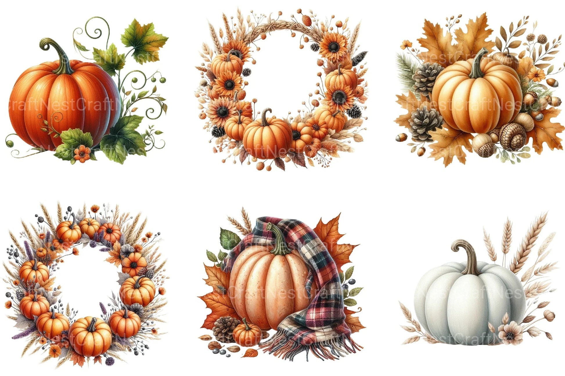 Autumn Pumpkin Clipart Bundle 77 - CraftNest - Digital Crafting and Art
