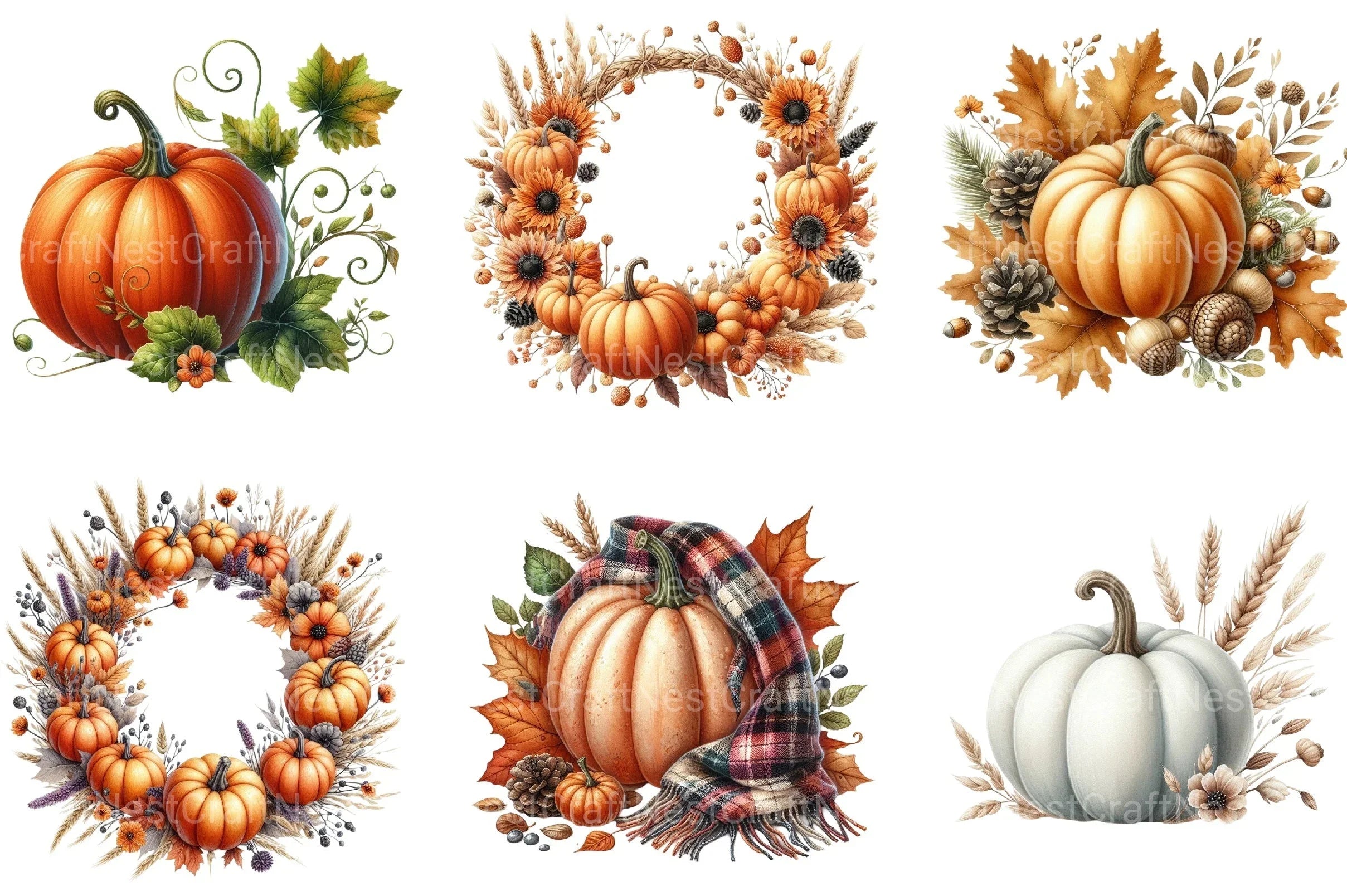 Autumn Pumpkin Clipart Bundle 77 - CraftNest - Digital Crafting and Art