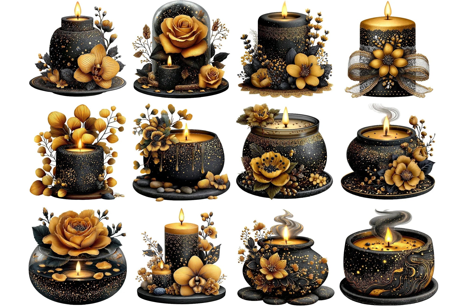 Elegant Candle Decor Clipart Bundle - CraftNest - Digital Crafting and Art
