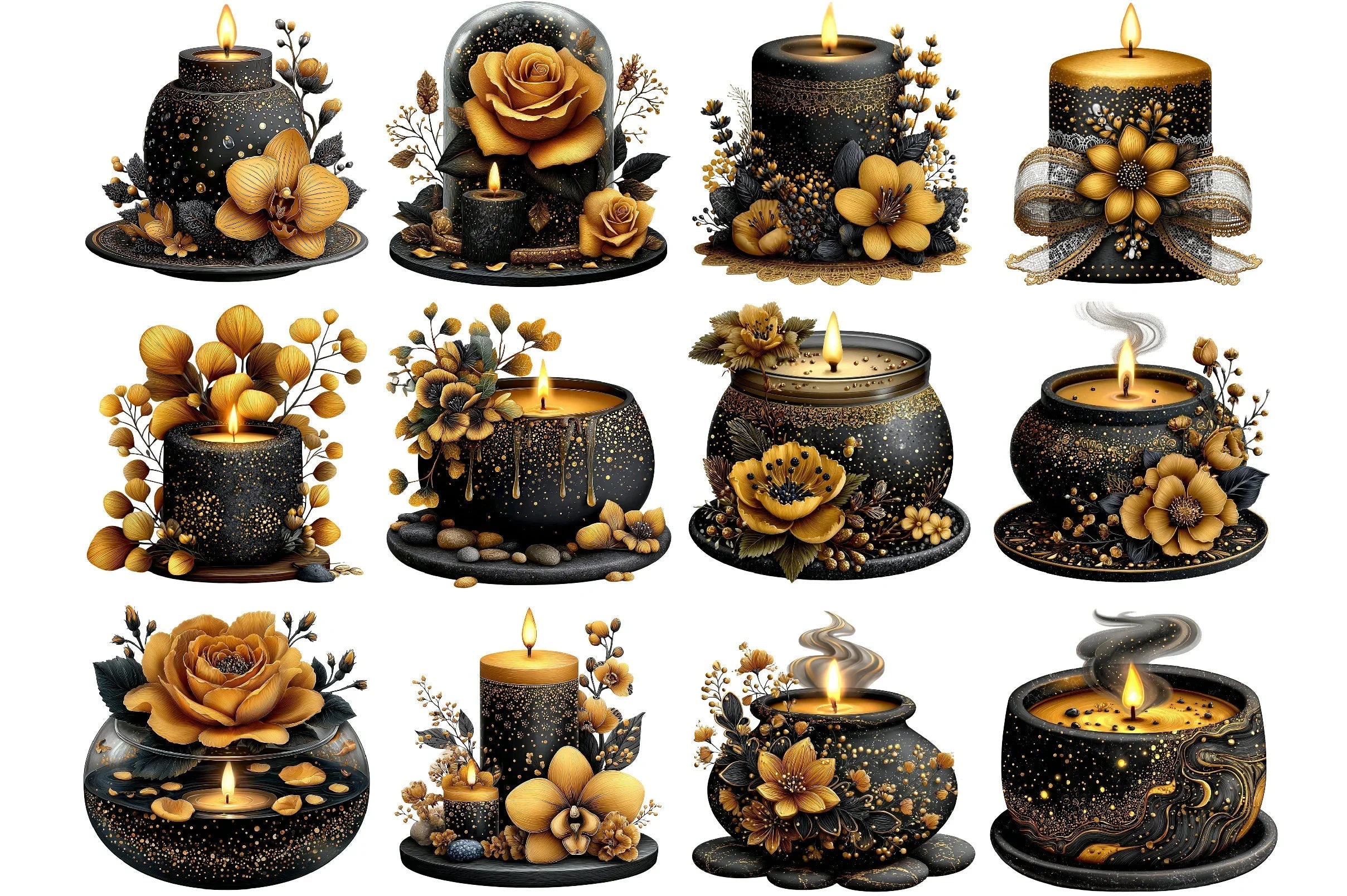 Elegant Candle Decor Clipart Bundle - CraftNest - Digital Crafting and Art