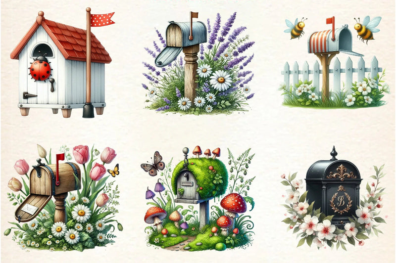 Spring Mailbox Clipart Bundle - CraftNest - Digital Crafting and Art