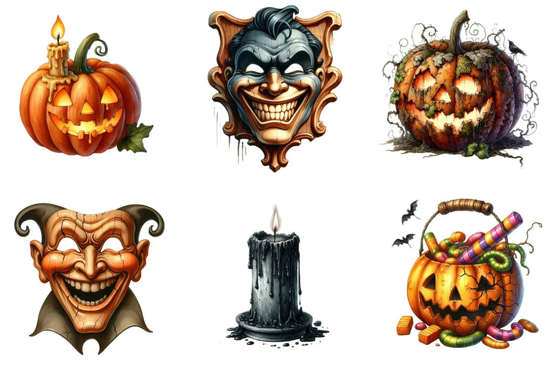 Vintage Creepy Halloween Clipart Bundle - CraftNest - Digital Crafting and Art