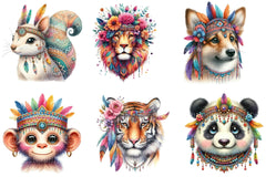 Boho Animal Portraits Clipart Bundle - CraftNest - Digital Crafting and Art