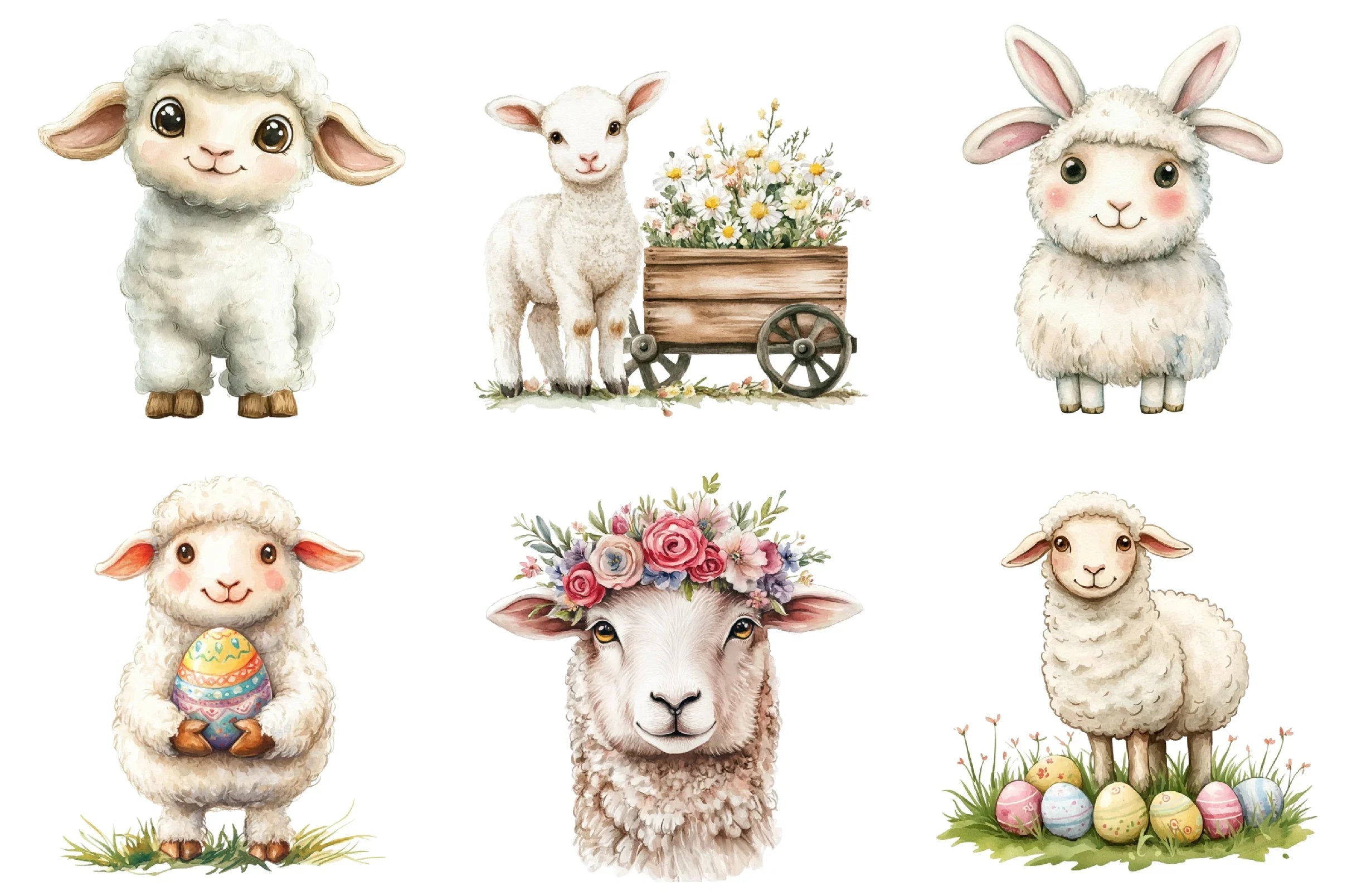 Sheep Easter Clipart Bundle - CraftNest - Digital Crafting and Art