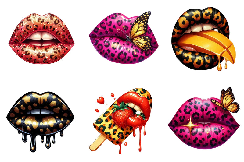 Leopard Summer Lips Clipart Bundle - CraftNest - Digital Crafting and Art
