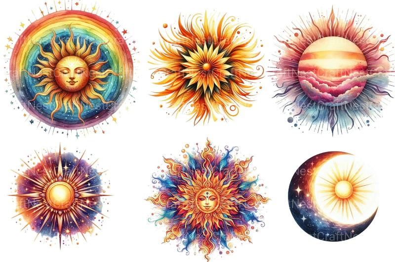 Sun Glow Clipart Bundle - CraftNest - Digital Crafting and Art