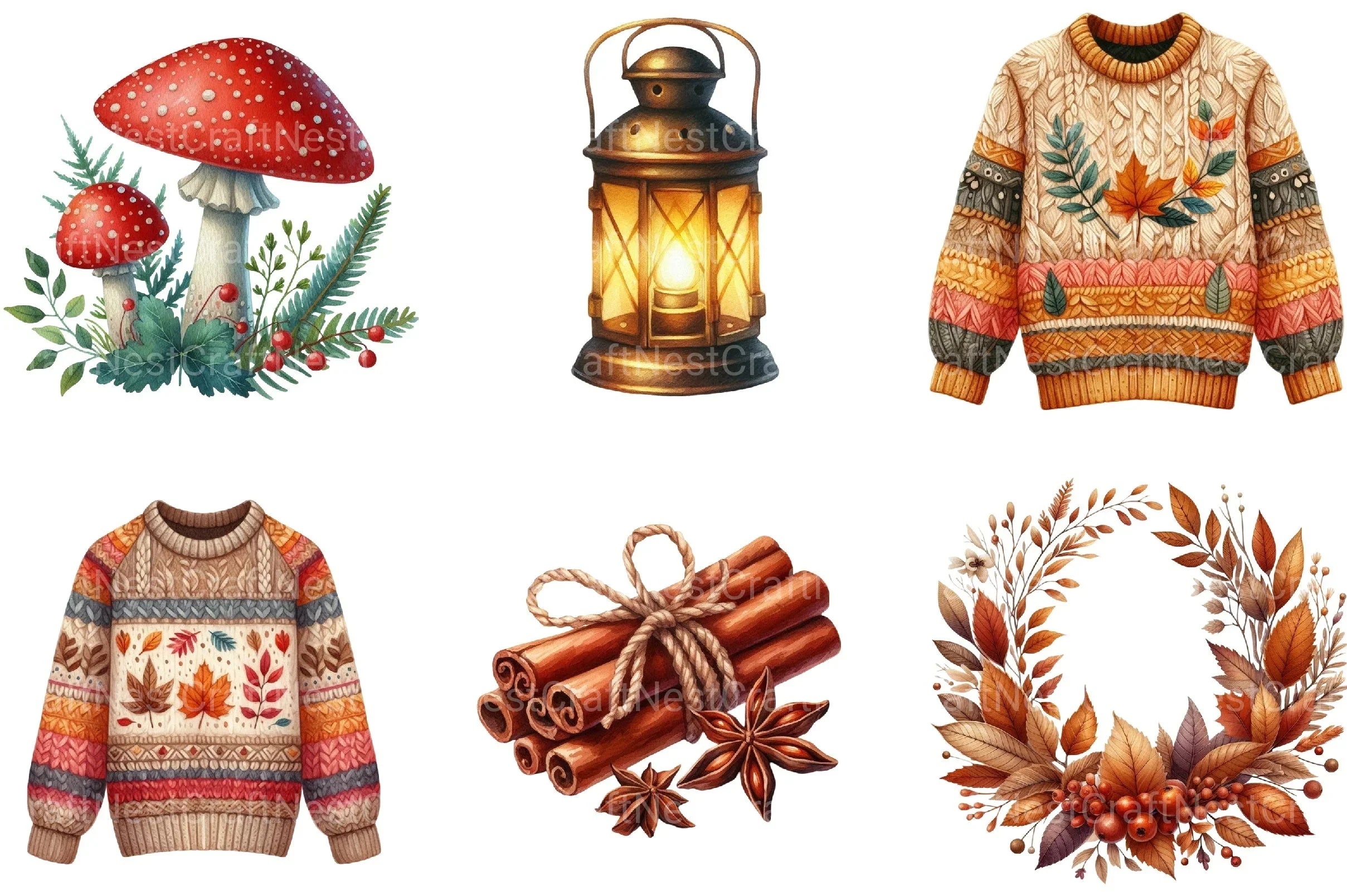 Autumn Collection Clipart Bundle 16 - CraftNest - Digital Crafting and Art