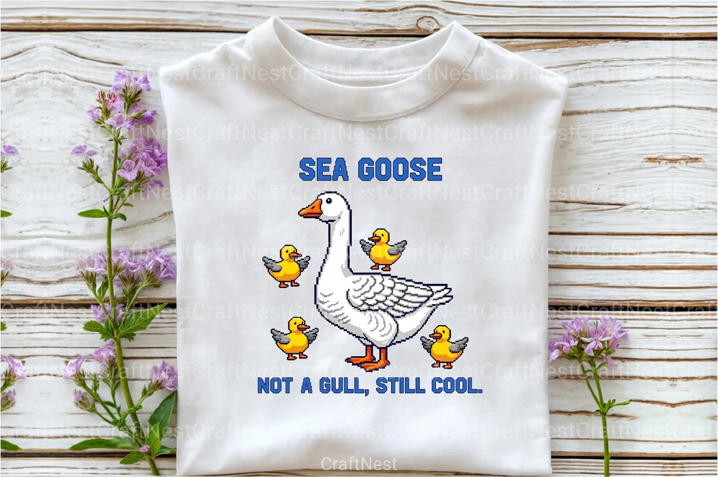 Blocky Style Funny Summer Goose Clipart Bundle 9 - CraftNest - Digital Crafting and Art
