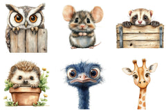 Quirky Animals Peeking Clipart Bundle - CraftNest - Digital Crafting and Art