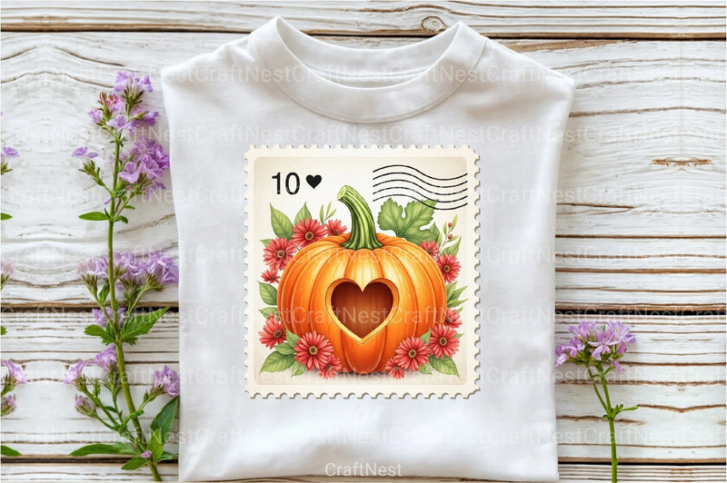 Pumpkin Postage Stamp Clipart Bundle 55 - CraftNest - Digital Crafting and Art